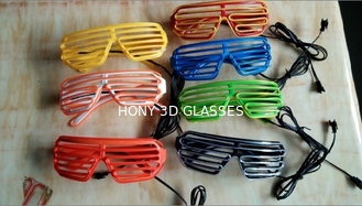 Fashionable Plastic Glowing El Wire Glasses For Party , Shutter Shades Sunglasses