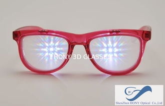 Kids Colored 3D Fireworks Glasses , Double Diffraction Glasses